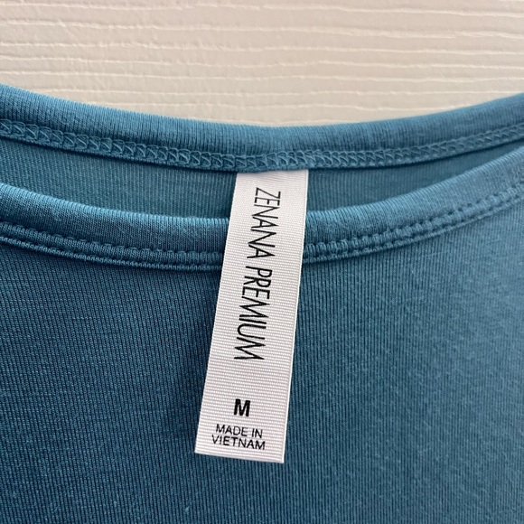 Women's Solid T Luxe Rayon Boat Neck Dolman 3/4 Sleeve With Side Ruched Top - Picture 7 of 7